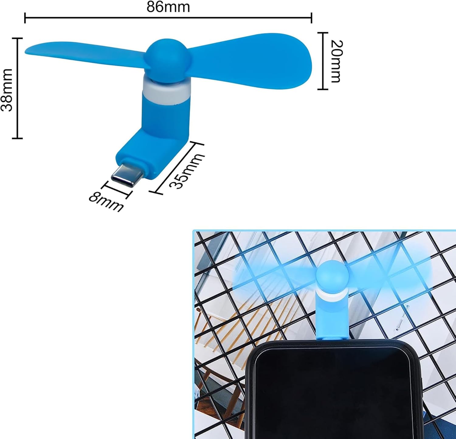 2pcs Type-C Mini Portable Micr - Phone Cooling Fan ulasan dan harga