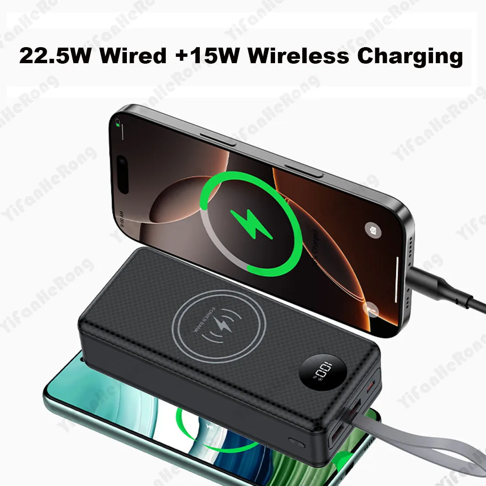 22.5W Fast Charging 15W Wirele - Portable Charger 20000Mah ulasan dan harga