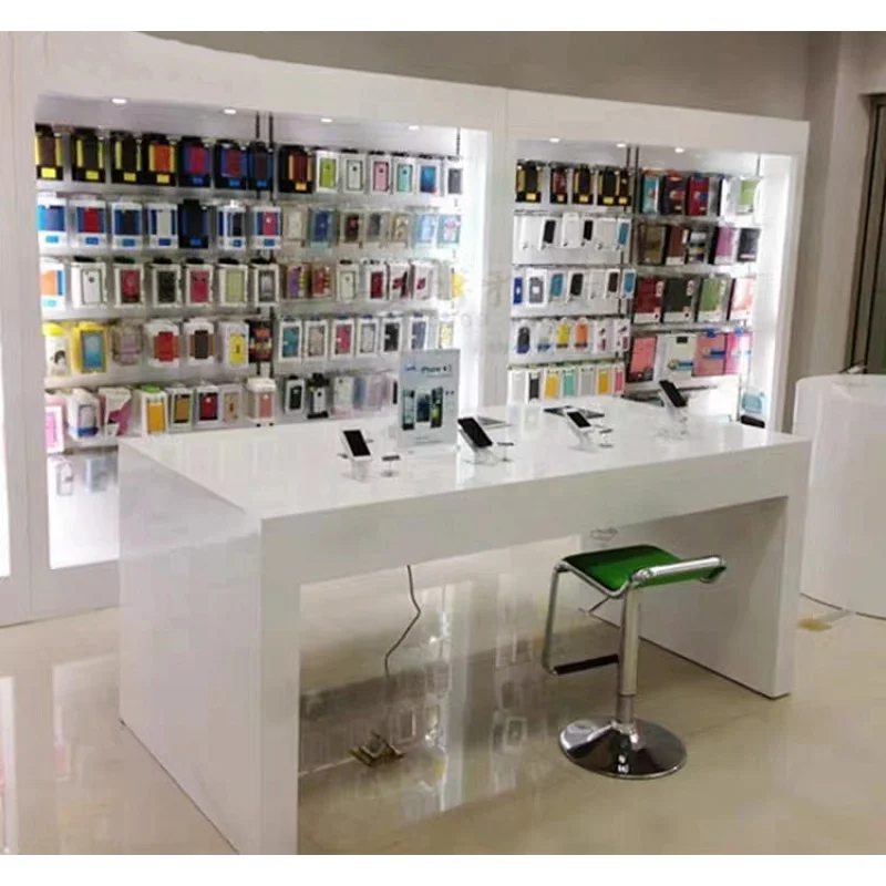 custom，Wooden Slatwall Mobile  - Phone Accessories Cabinet ulasan dan harga