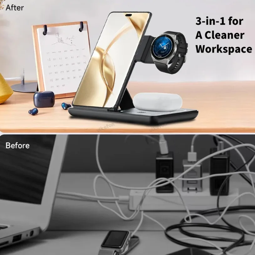 3 in 1 Foldable Wireless Charg - Phone Cooling Fan ulasan dan harga