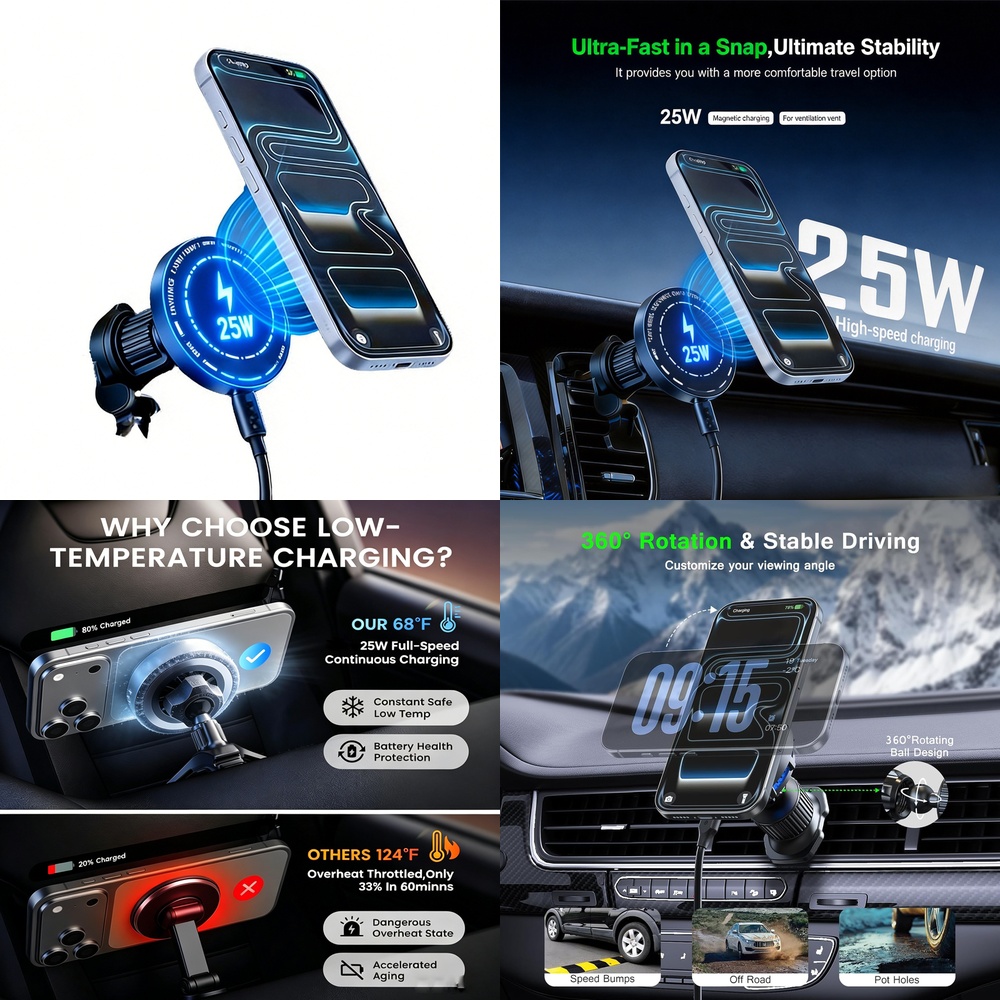 Strong 25W Magnetic Wireless C - Phone Cooling Fan ulasan dan harga